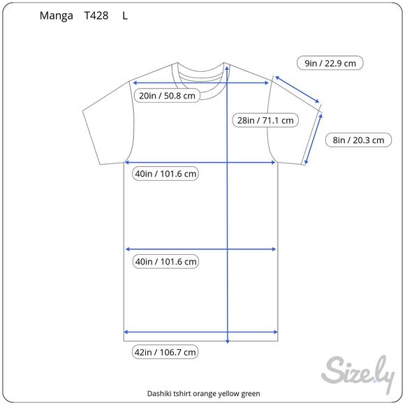 Dashiki tshirt orange yellow green - Picture 3 of 8